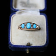 Antique Victorian Turquoise Pearl Ring - Dated Chester 1902
