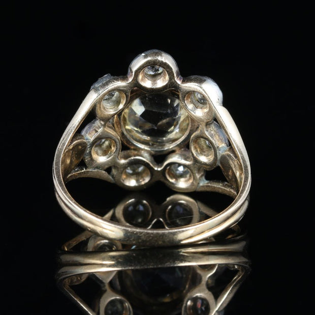 Antique Georgian Yellow Topaz Diamond Ring Circa 1780 Gold Silver