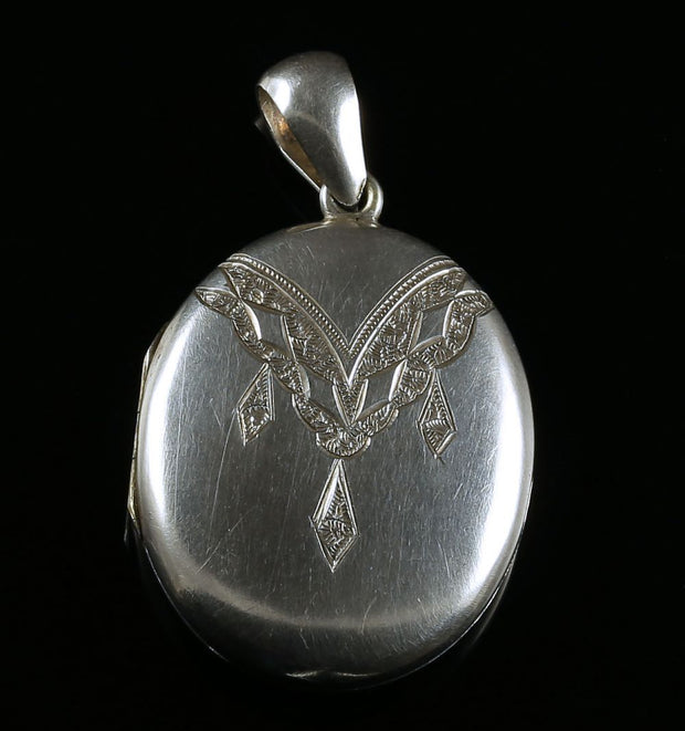 Antique Victorian Silver Locket - Circa 1880