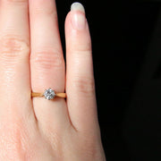 Diamond Solitaire Ring - 18Ct Gold Perfect Engagement Ring