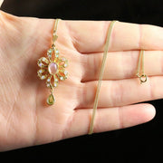 Opal Moonstone Peridot Pendant And Necklace