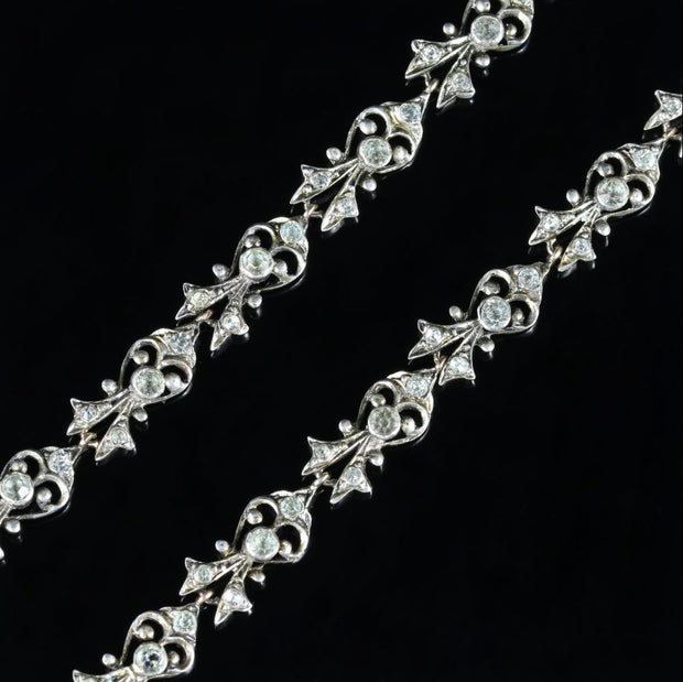 Antique Georgian Silver Paste Necklace Circa 1800
