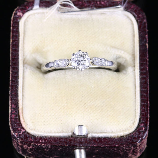 Antique Edwardian Diamond Engagement Ring Solitaire Platinum