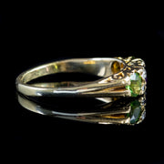 Antique Edwardian Suffragette Ring Green Garnet 18Ct Gold Circa 1910