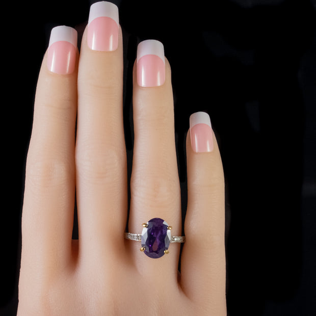 Amethyst Paste Ring 18Ct Gold Silver