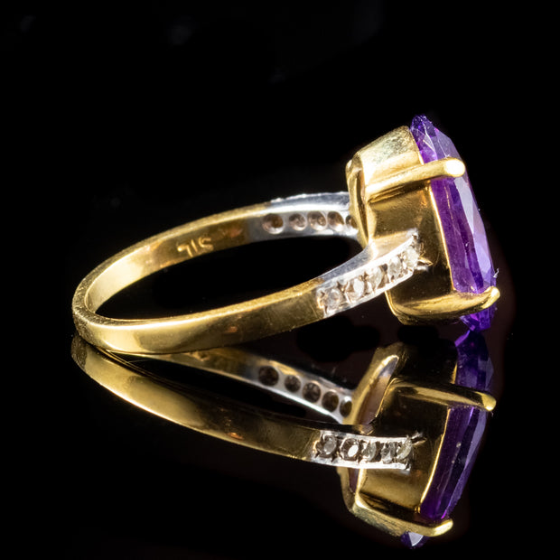 Amethyst Paste Ring 18Ct Gold Silver