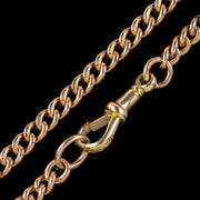 Antique Edwardian Albert Chain Necklace 9ct Gold Dated 1911