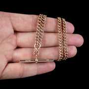 Antique Edwardian Albert Chain Necklace 9ct Gold Dated 1911