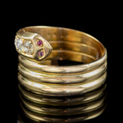 Antique Edwardian Old Cut Diamond Snake Ring 18ct Gold Dated 1916