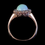 Antique Edwardian Opal Diamond Ring 15ct Gold 3ct Opal Circa 1901