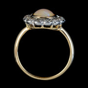 Antique Edwardian Opal Diamond Ring 18ct Gold Platinum 1.80ct Opal Circa 1910
