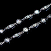 Antique Edwardian Paste Lavaliere Bow Necklace Silver Circa 1905