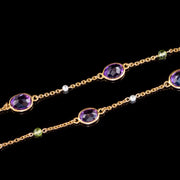 Antique Edwardian Suffragette Chain Necklace 15ct Gold Circa 1910