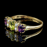 ANTIQUE SUFFRAGETTE EDWARDIAN RING 18CT GOLD DATED 1905 SIDE