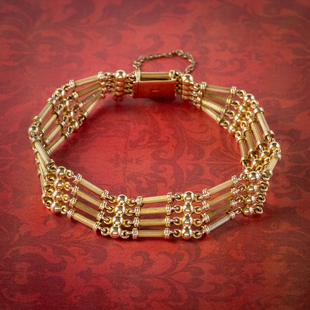 Antique Victorian 15ct Gold Gate Bracelet Circa 1900