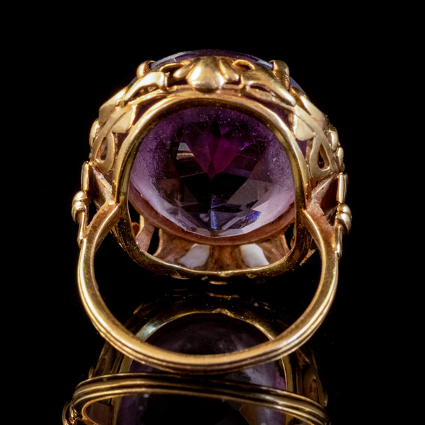 Antique Victorian 16ct Amethyst Ring 15ct Gold Circa 1880
