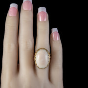 Antique Victorian Angel Skin Coral Ring 18ct Gold Circa 1880