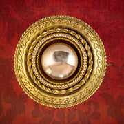 Antique Victorian Etruscan Revival Brooch Locket 18ct Gold Circa 1880