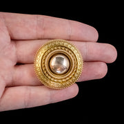 Antique Victorian Etruscan Revival Brooch Locket 18ct Gold Circa 1880