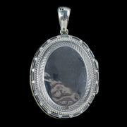ANTIQUE VICTORIAN FORGET ME NOT LOCKET STERLING SILVER GOLD DATED 1883 back