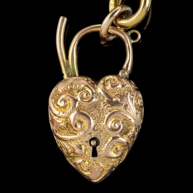 Antique Victorian Heart Bracelet 9ct Gold Circa 1900