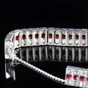 Antique Art Deco Ruby Paste Silver Bracelet Circa 1920