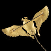 Antique Art Nouveau Scarab Beetle Brooch Garnet Paste Silver Gold Gilt Circa 1900