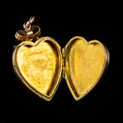 Antique Edwardian 9Ct Rose Gold Forget Me Not Heart Locket Circa 1910