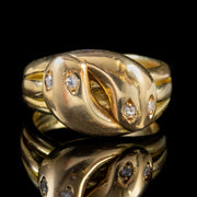 Antique Edwardian Diamond Entwined Snake Ring 18Ct Gold Dated 1904