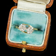 Antique Edwardian Diamond Flower Cluster Ring 18Ct Gold Circa 1910