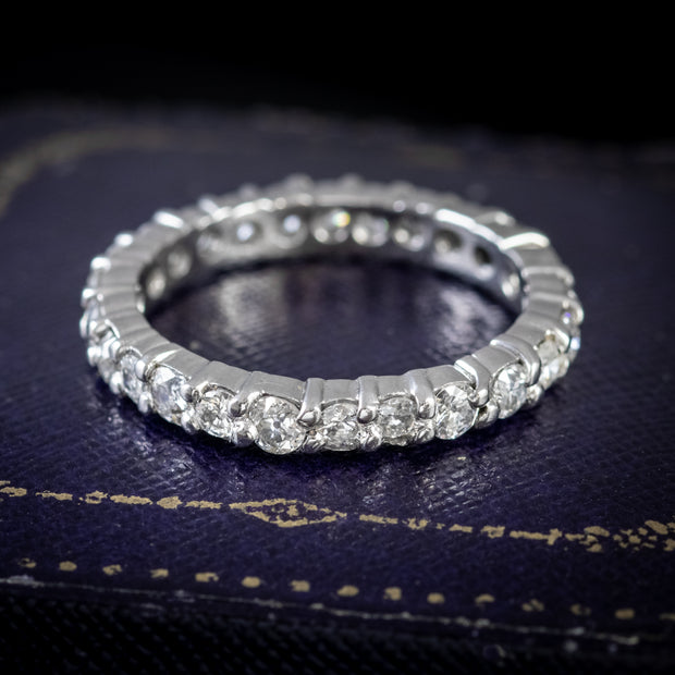 Antique Edwardian Diamond Full Eternity Ring 2Ct Diamond 18Ct Gold Circa 1915