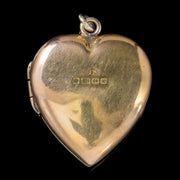 Antique Edwardian Diamond Heart Locket Crescent Star 18Ct Gold Dated 1909