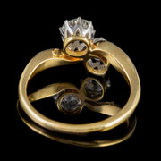 Antique Edwardian Diamond Toi Et Moi Twist Ring 1.04ct Diamond With Cert