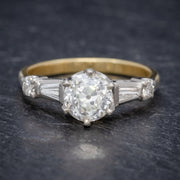 Antique Edwardian Diamond Ring 1.49ct Diamond Solitaire With Cert