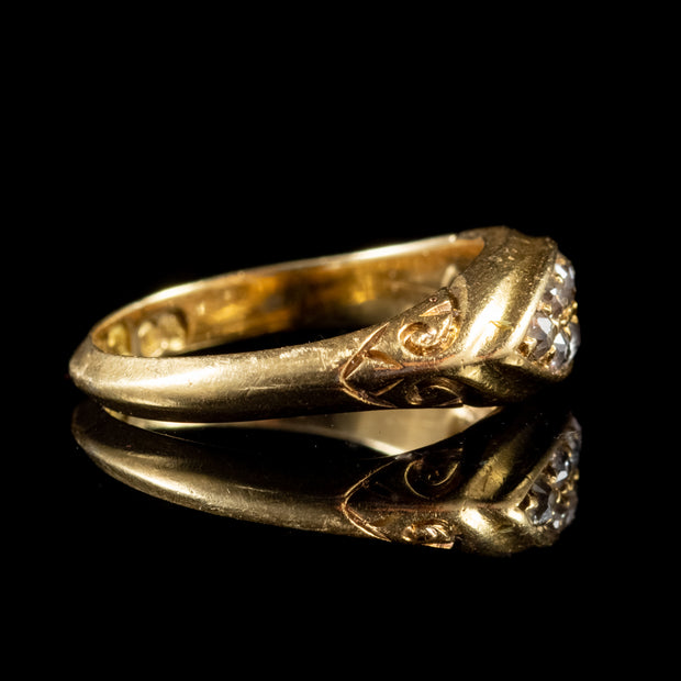 Antique Edwardian Diamond Ring 18Ct Gold Dated 1904