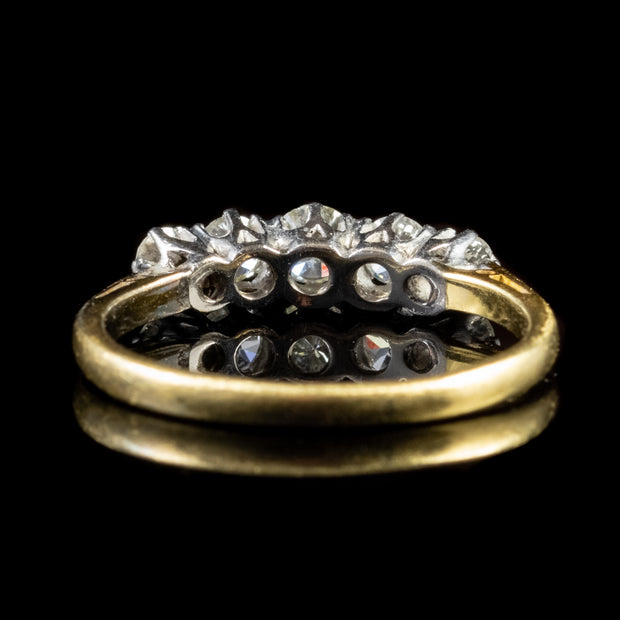 Antique Edwardian Diamond Ring 18Ct Gold Platinum Circa 1910