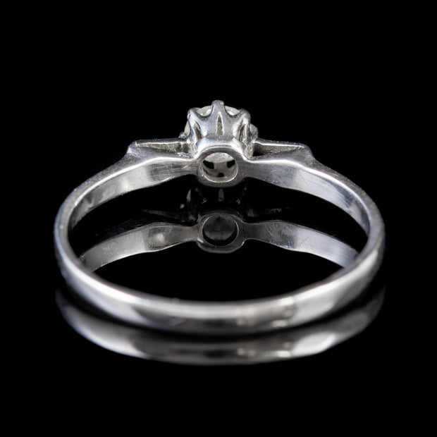 Antique Edwardian Diamond Solitaire Engagement Ring 18Ct Gold Circa 1910