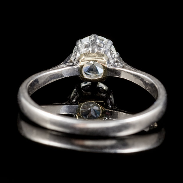 Antique Edwardian Diamond Solitaire Ring 18Ct Gold Engagement Ring Circa 1910