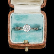 Antique Edwardian Diamond Solitaire Ring 18Ct Gold Engagement Ring Circa 1910
