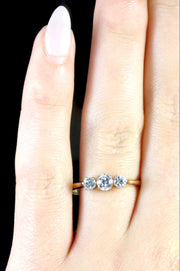 Antique Edwardian Diamond Trilogy Ring 18Ct Gold Circa 1910 Engagement Ring