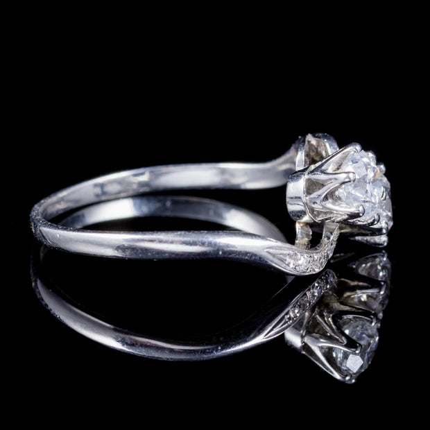 Antique Edwardian Diamond Twist Ring Platinum Engagement Ring Circa 1915