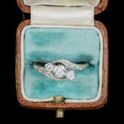 Antique Edwardian Diamond Twist Trilogy Ring 18Ct Gold Platinum Circa 1915