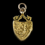 Antique Edwardian Forget Me Not 9Ct Gold Locket Pendant Dated 1907