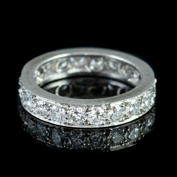 Antique Edwardian Full Eternity Diamond Ring 18Ct White Gold Circa 1910
