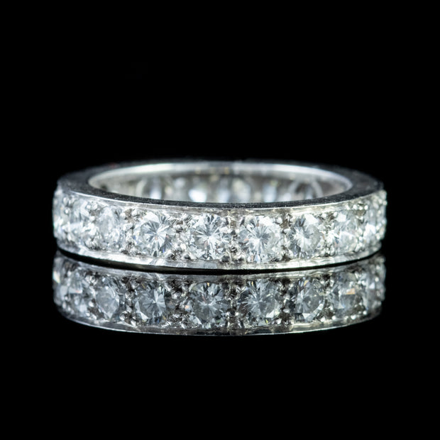 Antique Edwardian Full Eternity Diamond Ring 18Ct White Gold Circa 1910