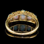 Antique Edwardian Opal Diamond Five Stone Ring 18Ct Gold Dated 1902