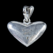 Antique Edwardian Paste Heart Pendant Sterling Silver Circa 1905