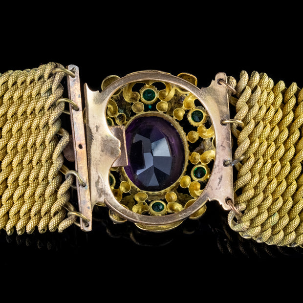 Antique Edwardian Suffragette Paste Stone Collar And Bracelets Circa 1915