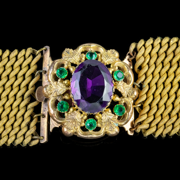 Antique Edwardian Suffragette Paste Stone Collar And Bracelets Circa 1915
