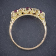 Antique Edwardian Ruby Diamond Ring 18Ct Gold 1.45Ct Rubies Dated 1915